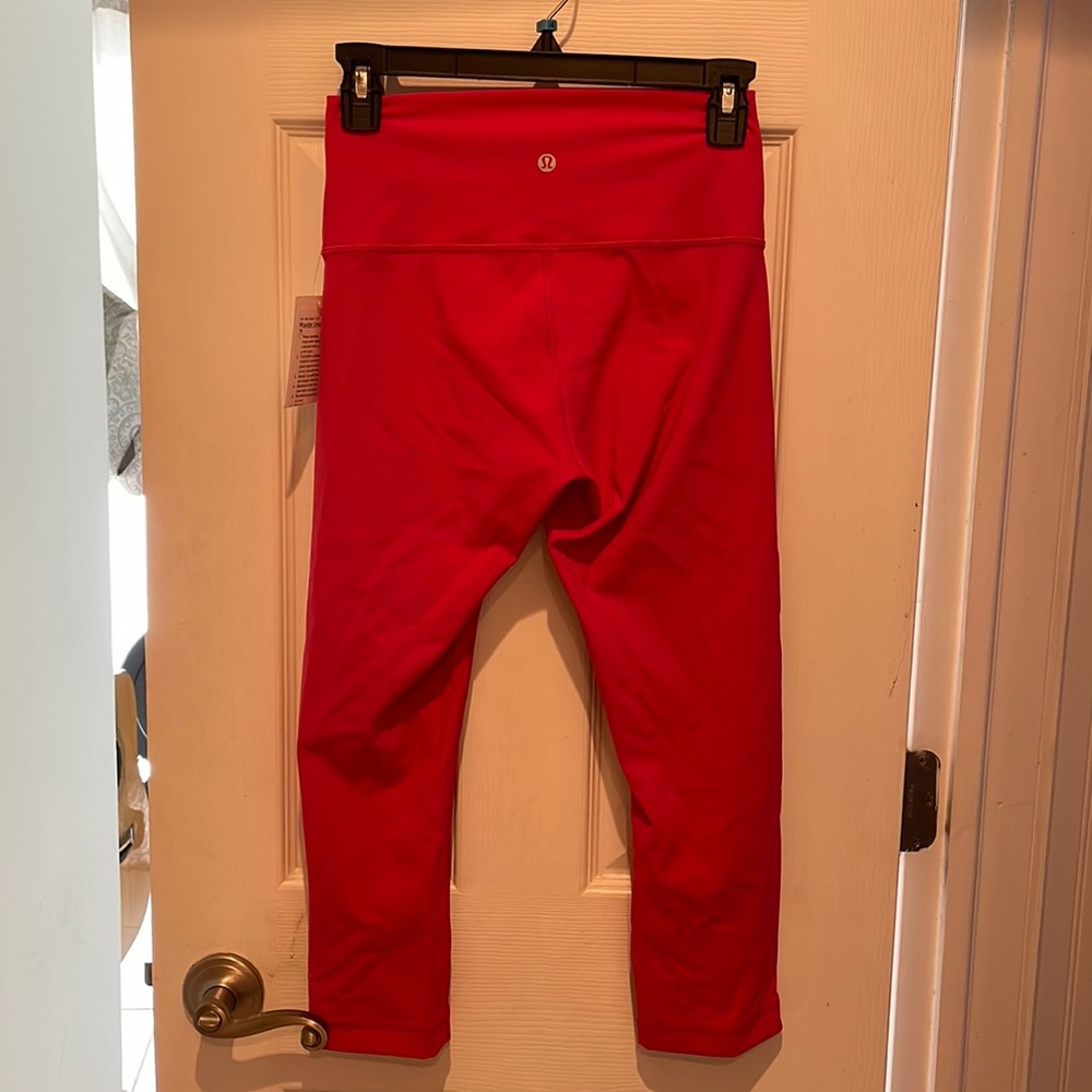 Lululemon Wunder under crop cranberry red leggings